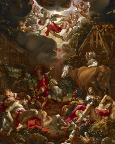 Annunciation to the Shepherds by Joachim Wtewael or Utewael